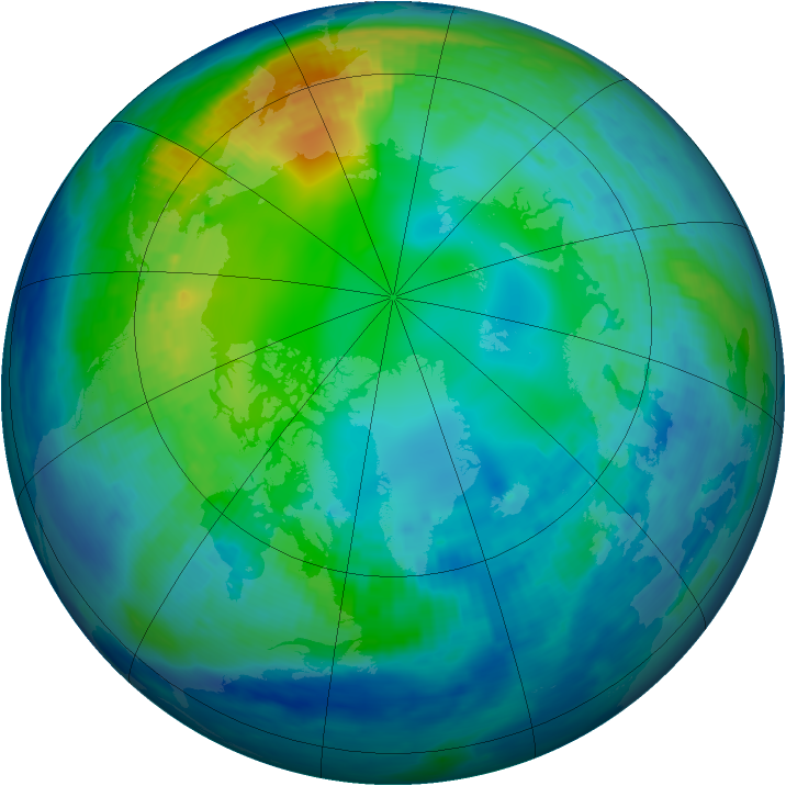 Arctic ozone map for 07 November 1992
